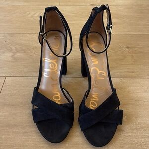 Black suede Sam Edelman heels